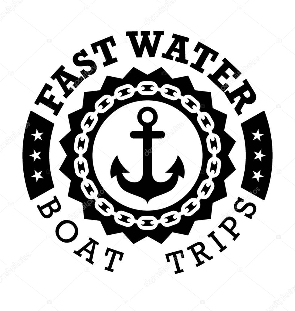 Fast Water Logo Flat Vector Icon