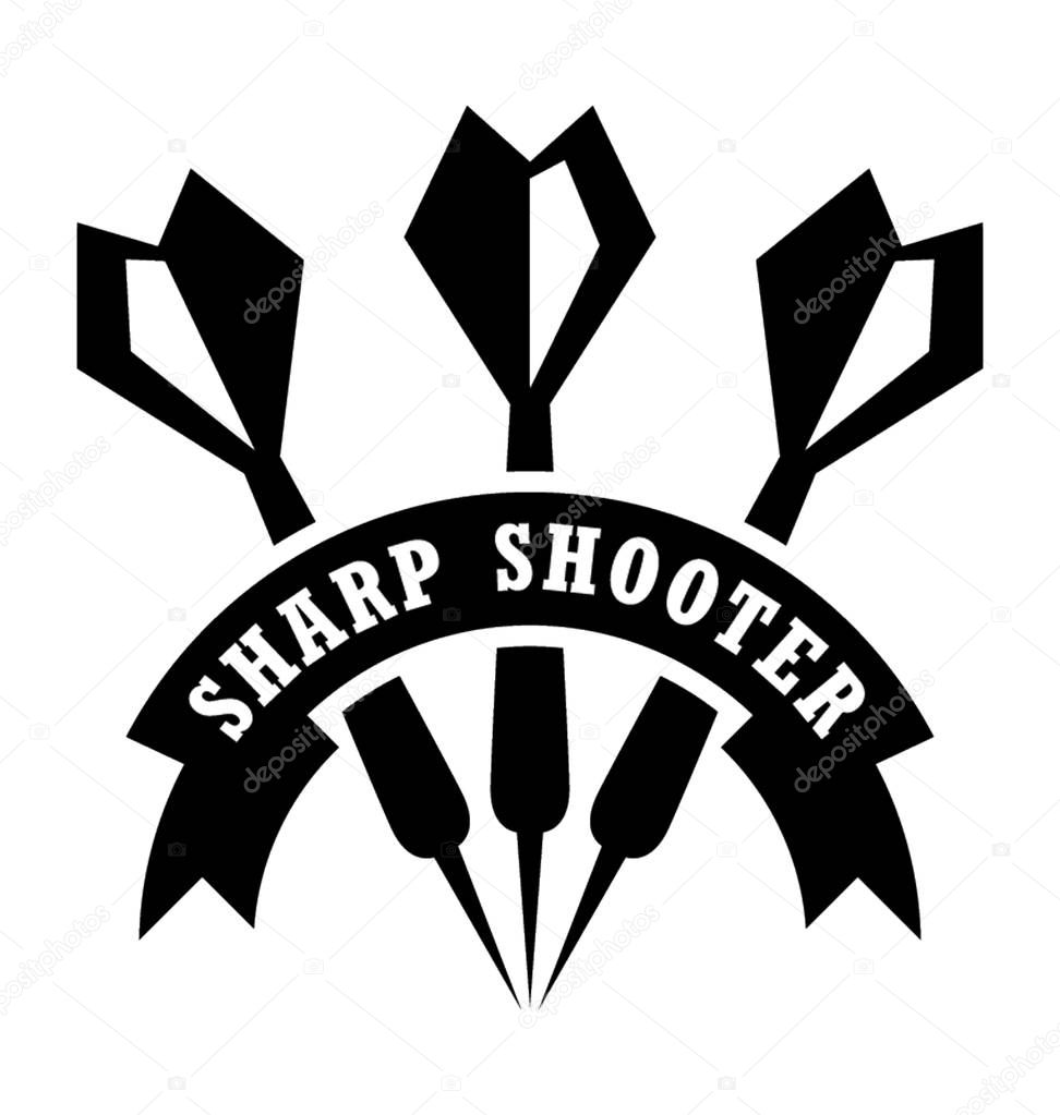 Dart Game Logo Flat Vector Icon