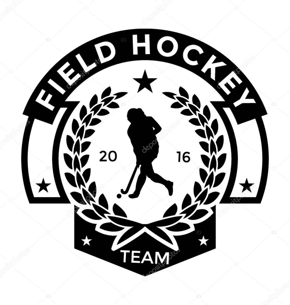 Hockey Logo Flat Vector Icon