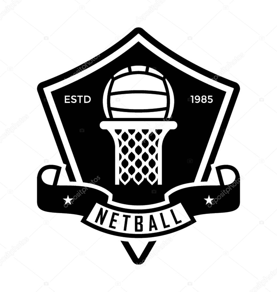 Netball Badge Vector Icon