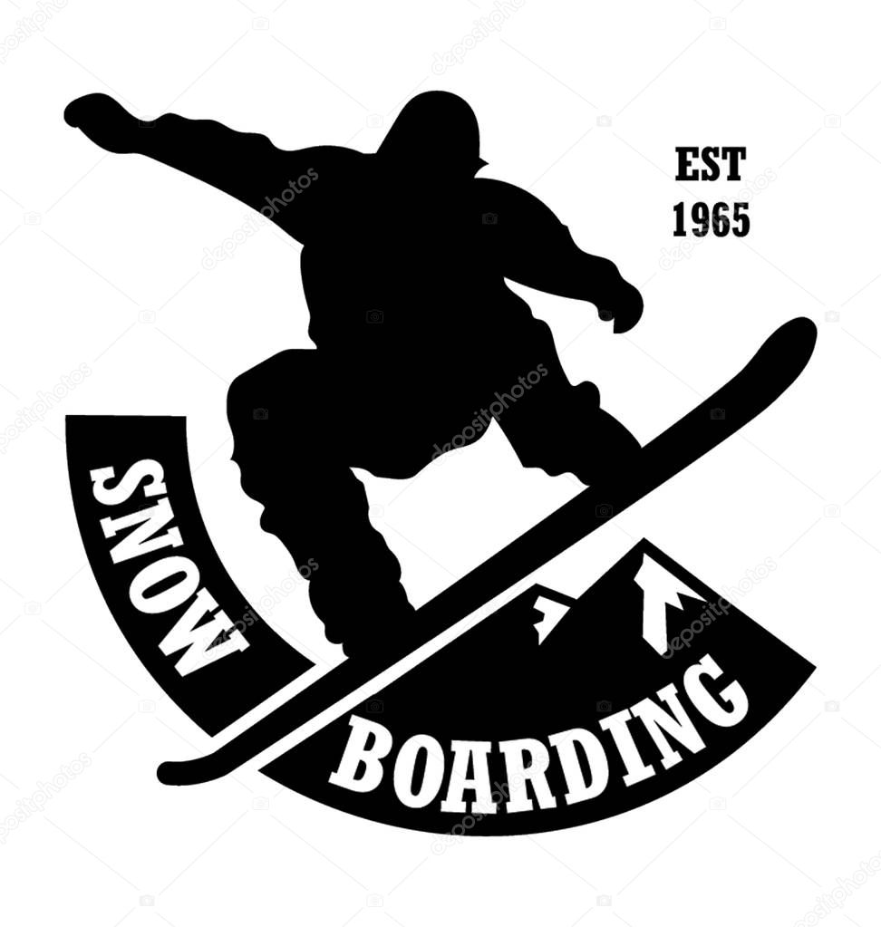 Snowboarding Club Flat Vector Icon