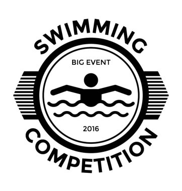 Yüzme Yarışması düz vektör simgesi