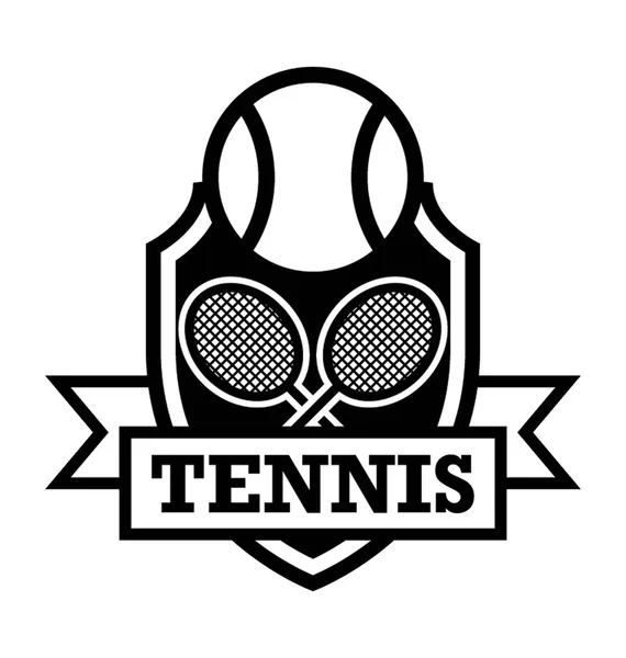 Tennis Badge Flat Vector Icon — Stock Vector