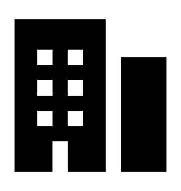 Banka Binası düz vektör simgesi