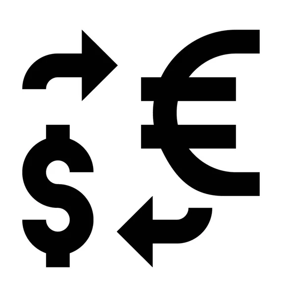 Geld Austausch Flache Vektor Symbol — Stockvektor