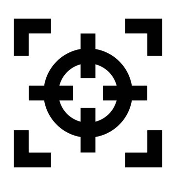 Odak aracı düz vektör simgesi