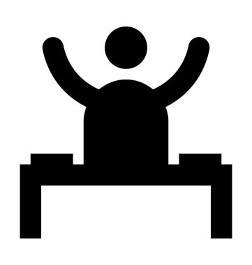 DJ düz vektör simgesi