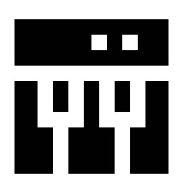 Piyano Klavye düz vektör simgesi