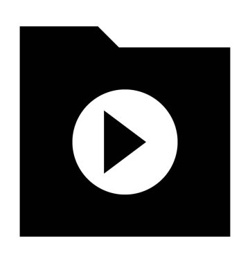 Film klasör düz vektör simgesi