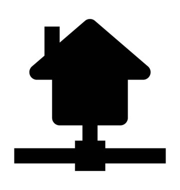 Ev ağı düz vektör simgesi