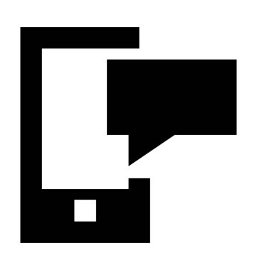 Mobil ileti düz vektör simgesi