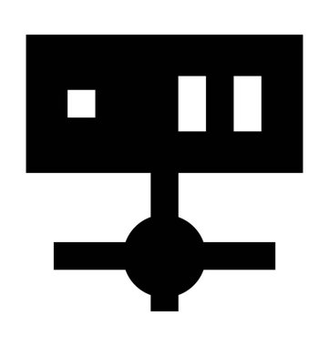 Ağ sunucu düz vektör simgesi