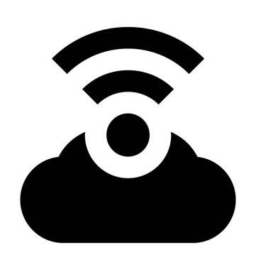 WiFi bulut düz vektör simgesi