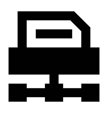 Sunucu belge düz vektör simgesi