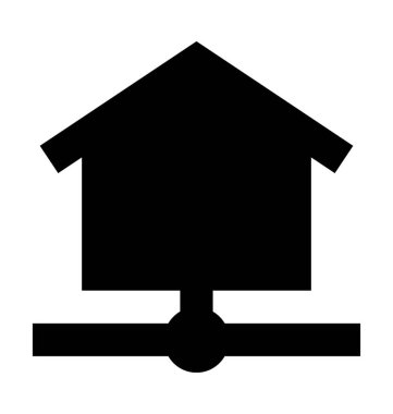 Ev ağı düz vektör simgesi