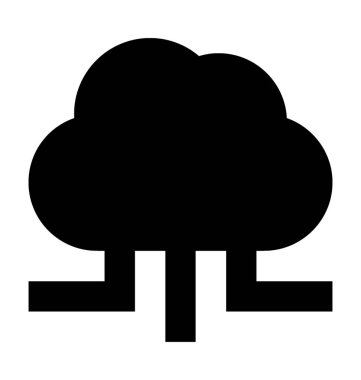 Bulut paylaşımı düz vektör simgesi