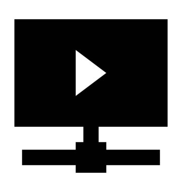 Çoklu ortam sunucusu düz vektör simgesi