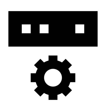 Sunucu ayarı düz vektör simgesi