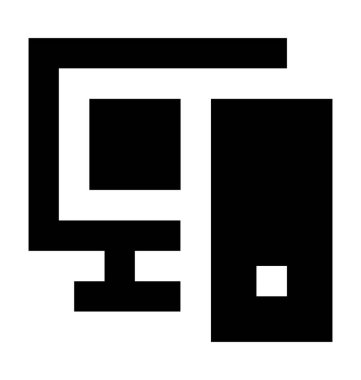 bilgisayar düz vektör simgesi