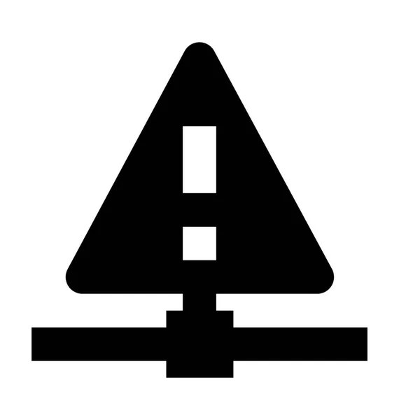 Advertencia Base Datos Flat Vector Icon — Archivo Imágenes Vectoriales