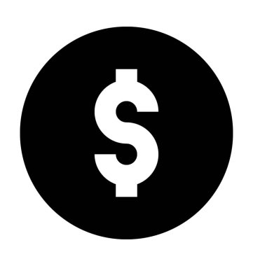 Dolar işareti düz vektör simgesi