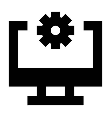 Monitör ayarları düz vektör simgesi