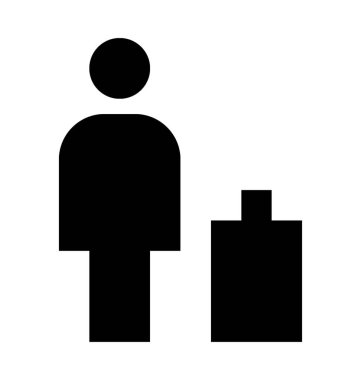 Yolcu düz vektör simgesi