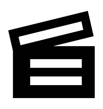 Clapper kurulu düz vektör simgesi