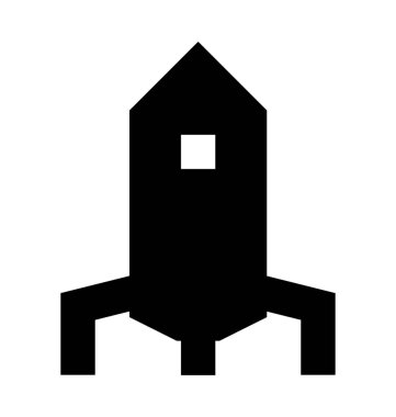 roket düz vektör simgesi