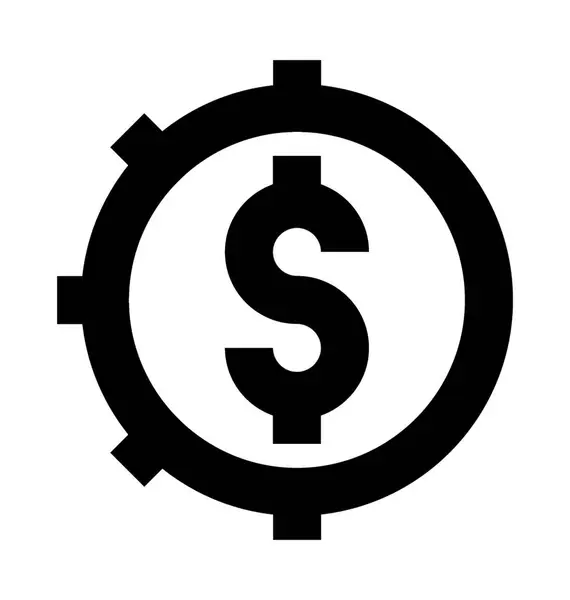 Dollar Munt Vlakke Vector Pictogram — Stockvector