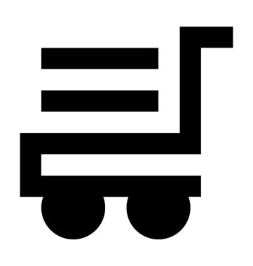 El kamyon düz vektör simgesi