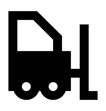 Forklift kamyon düz vektör simgesi