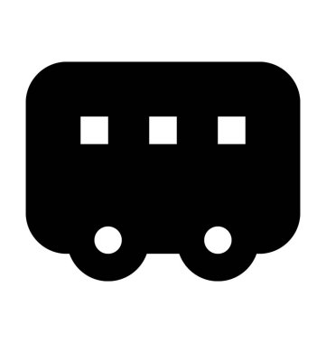 Halk otobüsü düz vektör simgesi