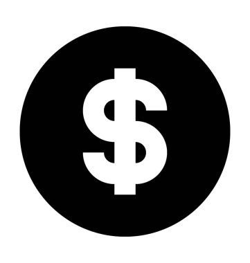 Dolar düz vektör simgesi