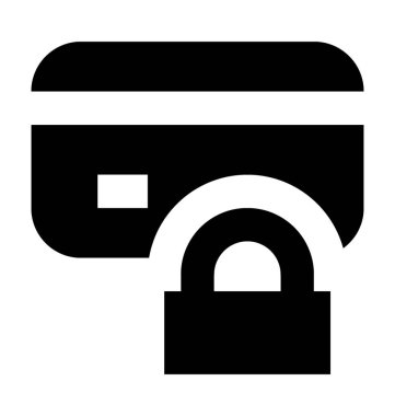 Kart güvenlik düz vektör simgesi