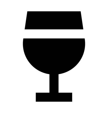 Şarap cam düz vektör simgesi