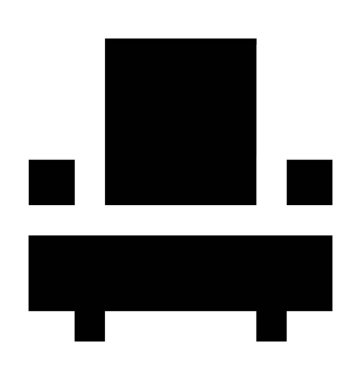 kanepe düz vektör simgesi