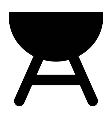 Barbekü ızgara düz vektör simgesi