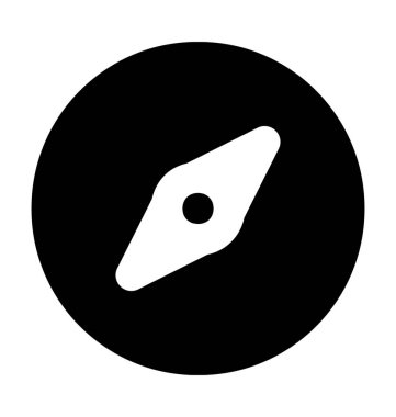 pusula düz vektör simgesi