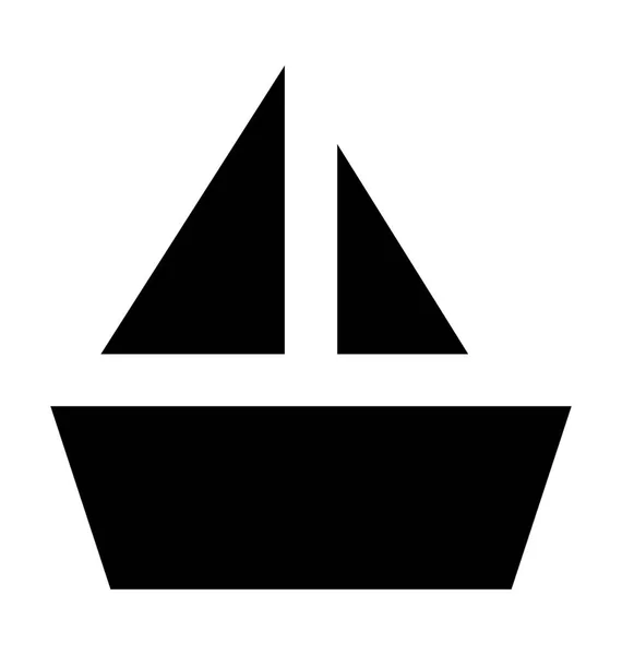 Segelboot Flache Vektorsymbol — Stockvektor