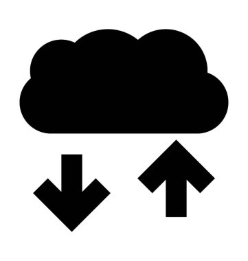 Bulut hesaplama düz vektör simgesi