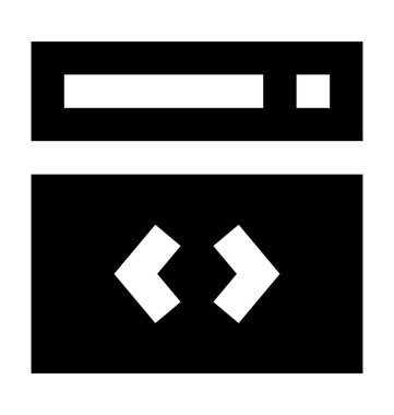 HTML kodu düz vektör simgesi