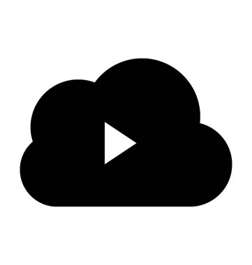 Bulut müzik düz vektör simgesi