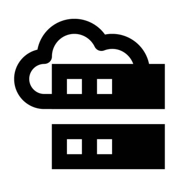 Bulut sunucu düz vektör simgesi