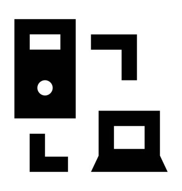 Sunucu bağlantısı düz vektör simgesi