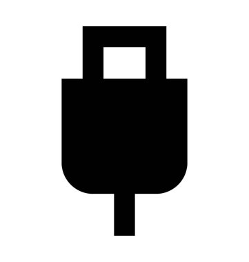 USB kablosu düz vektör simgesi