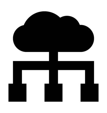 bulut hiyerarşi düz vektör simgesi
