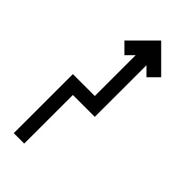 Büyüme grafik düz vektör simgesi