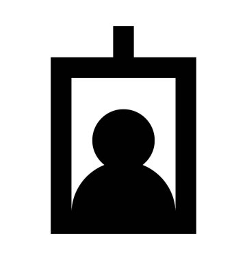 kimlik kartı düz vektör simgesi