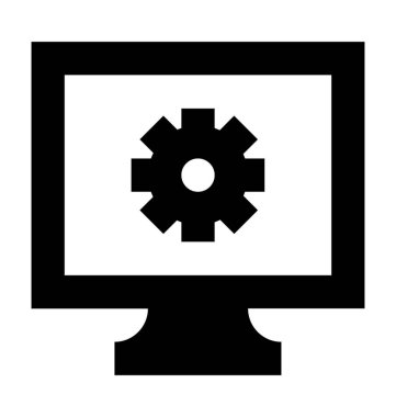 Monitör ayarları düz vektör simgesi